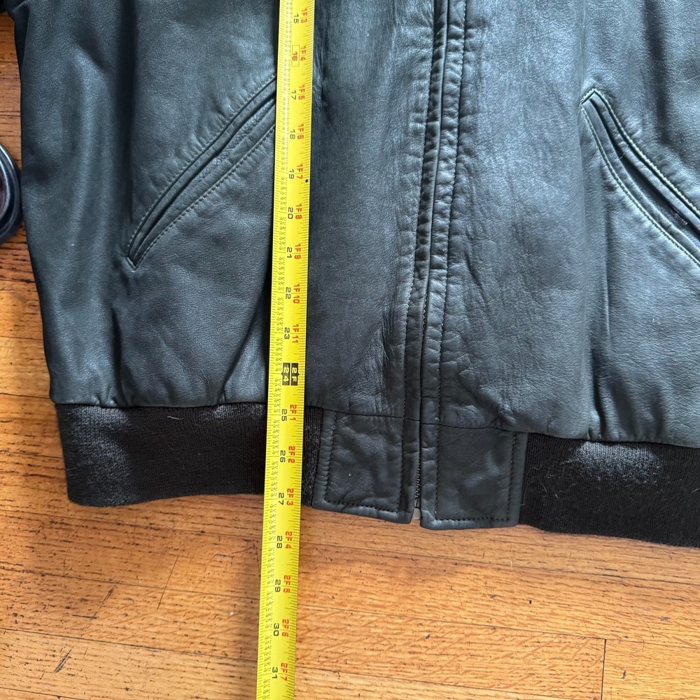 LL Bean Bomber Jacket Mens Large Gray Excellent 70s Vintage Leather Grail - Picture 4 of 5